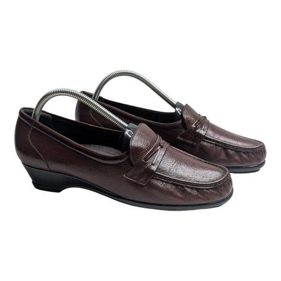 SAS Easier Tripad Comfort Dress Loafers Burgundy Leather Slip On USA Shoes, 10 - Picture 5 of 13